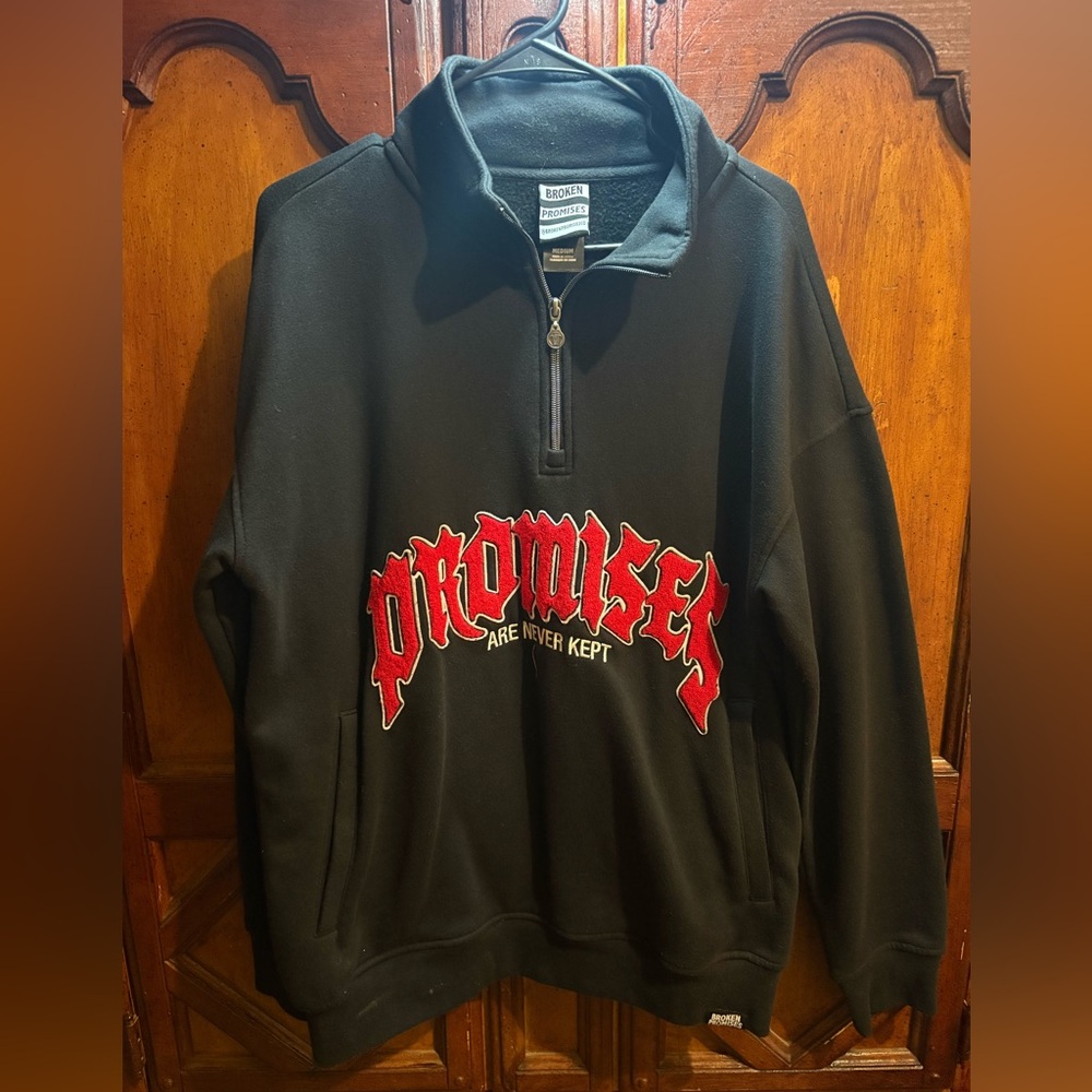 Promise Black and Red Zip-Up Sweater